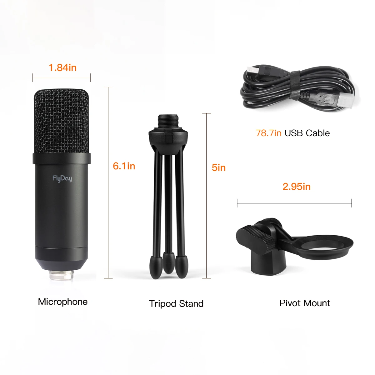  Flyday оптовая продажа микрофона для студийной записи персонализированный USB микрофон кардиоидный конденсаторный
