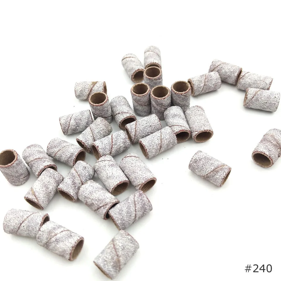 100 шт./компл. шлифовальные ленты для дизайна ногтей с оправкой, инструмент для маникюра и педикюра, дрель для ногтей, аксессуары, инструменты для удаления геля