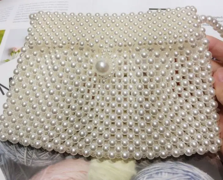 Новинка 2019, женская вечерняя сумка на плечо с откидной крышкой из бисера и жемчуга, акриловая шикарная супер легкая, подходит для iphone и помады