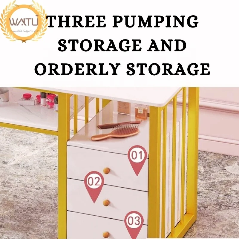 Nail Desk Complete Nail Salon Chair Rectangular Makeup Table Small Apartment Light Luxury Double-layer Set Salon Furniture