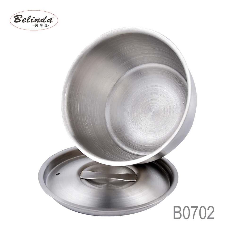 Stainless Steel 304 Children Food Stew Soup Bowl Steamed Egg Bowl With Lid B0702-3