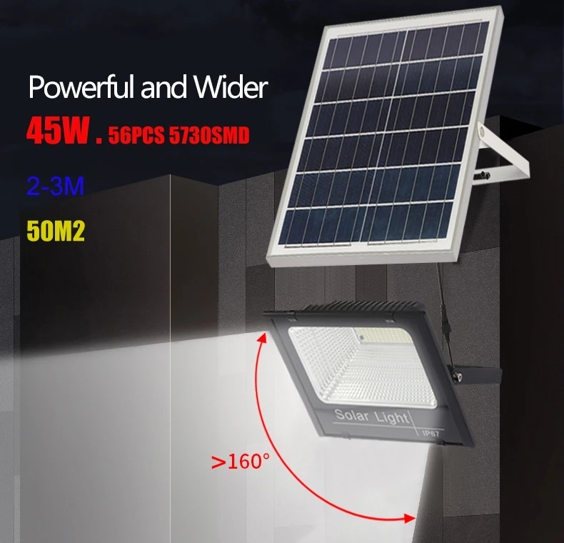 45w Outdoor Solar Reflector Solar Light IP67 Waterproof Led Flood Light