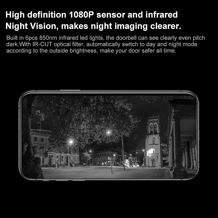 Новый высококлассный умный 1080P Аудио Видео домофон беспроводной видео Deurbel Wifi Intelligente Sonnette Avec