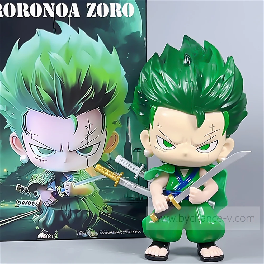Most popular Japanese anime one piece chibi version zoro cartoon figure toy best gift for Japan cartoon fans 6.3 inch