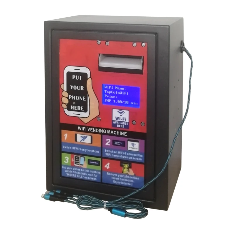 Unique Products to Sell Virtual Service Self-service Banknote Operated 3 in 1 Charging WiFi Vending Machine