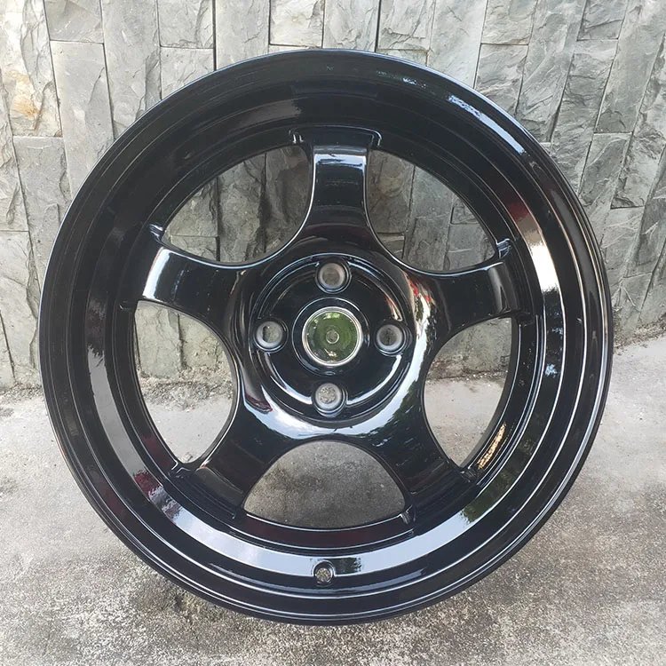 Deep Dish Black Color 15 inch alloy wheels PCD 4x100