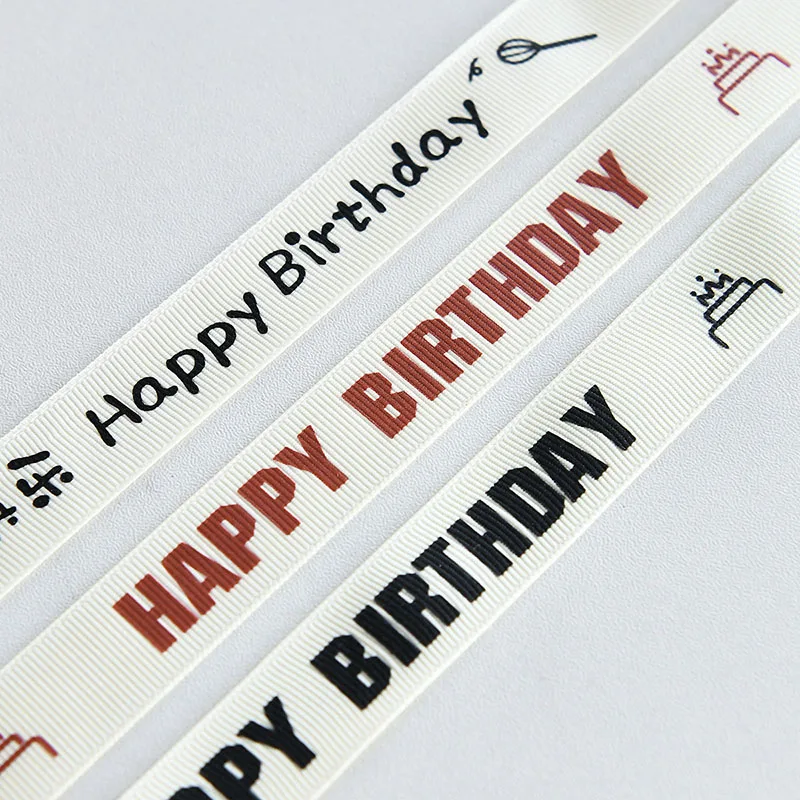 Wholesale Custom Logo Printed Your Brand Eco-friendly Grosgrain Silk Ribbon With 3D Gold Foil Logo For Gift Flowers Cakes