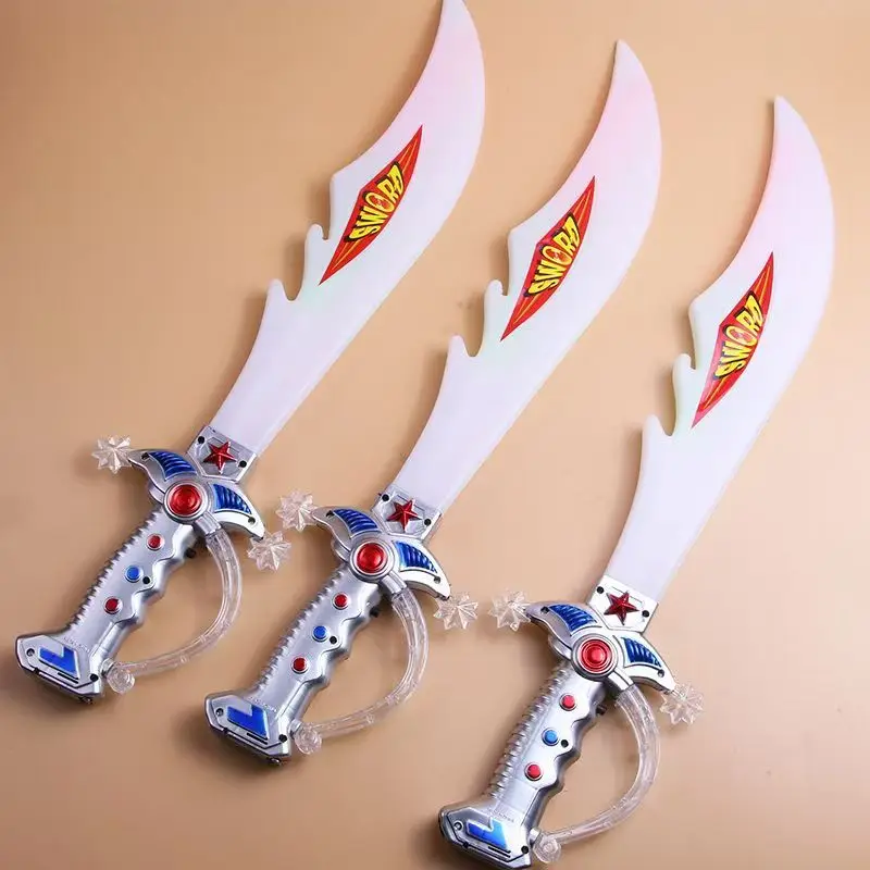 Party Kids Cosplay Luminescence Prop Flash Sword Light Up Toys Saber Pixel Double Flashing Music Led Flashing Toy Swords