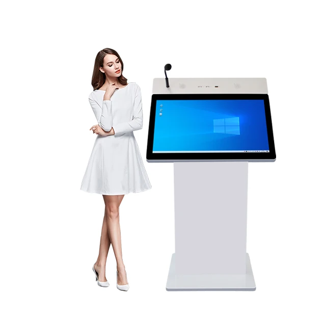 Digital Smart Podium Lectern School Audio Visual SystemHeight Adjustable Single-sided HD screen