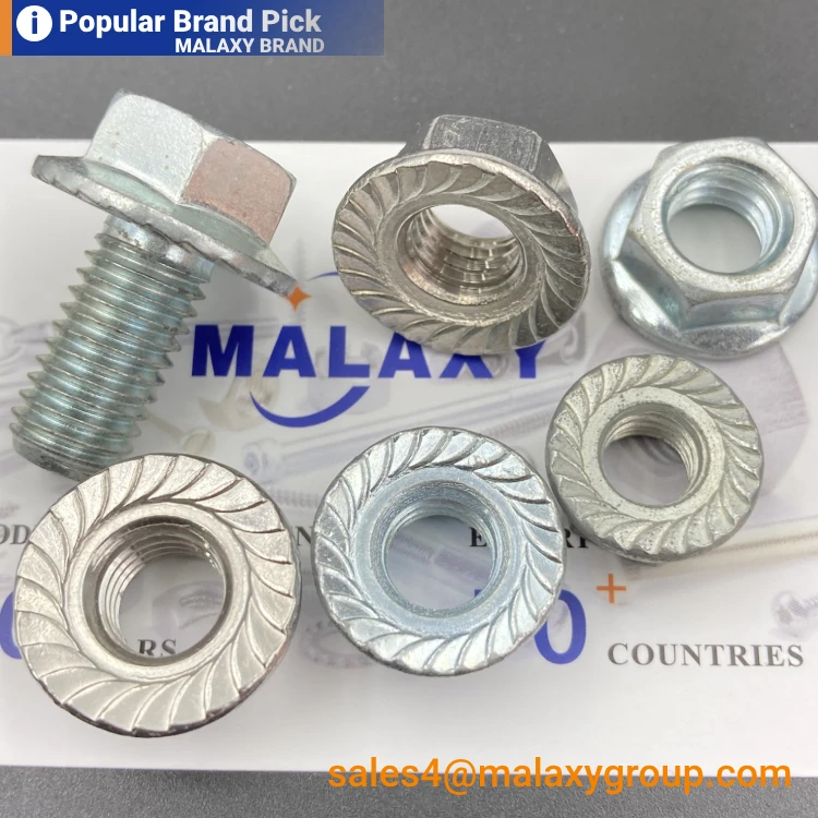 Malaxy Din6331 Carbon Steel Black Oxide High Strength Gr8 Grade 8 10 Hexagonal Hex Thick Flange Nuts With A Height Of 1.5d
