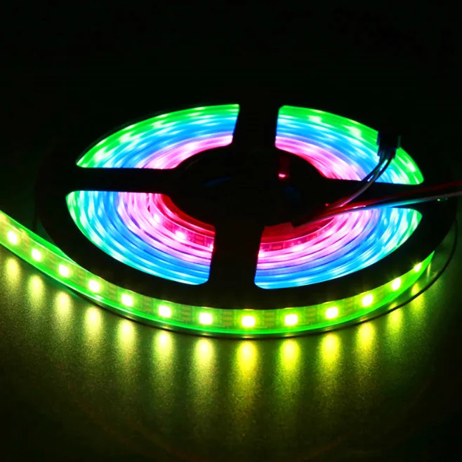 WS2812 WS2812B Led Strip RGB IP20 IP65 IP67 IP68 Individual Addressable DC 5V 12V 5050 30 60 144 Pixel Shanghai Luces Led 90 PCB