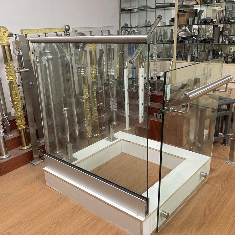 Outdoor Glass Balcony Staircase Aluminum U Profile Pipe Handrail Fittings