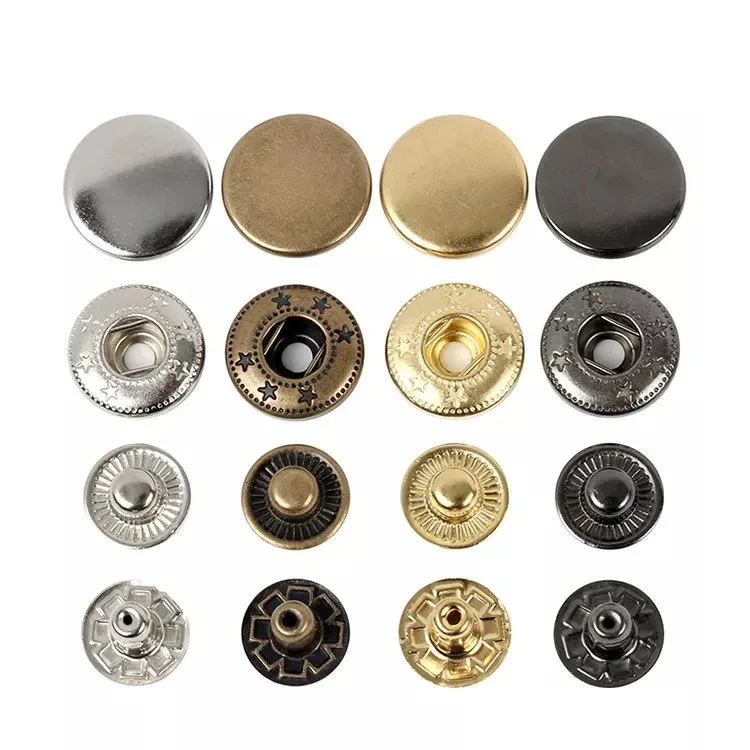 Good quality smooth color alloy press stud snap button round shape hook snap button