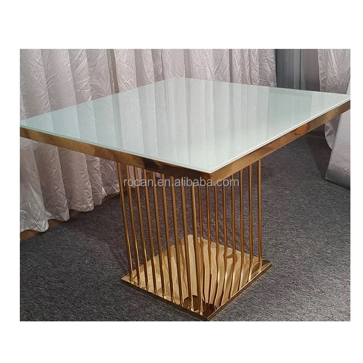 Square Round White Black Gold Glass Bride Sweetheart Dinning Furniture Cake Table with Wheel for Wedding Events Party Supplies