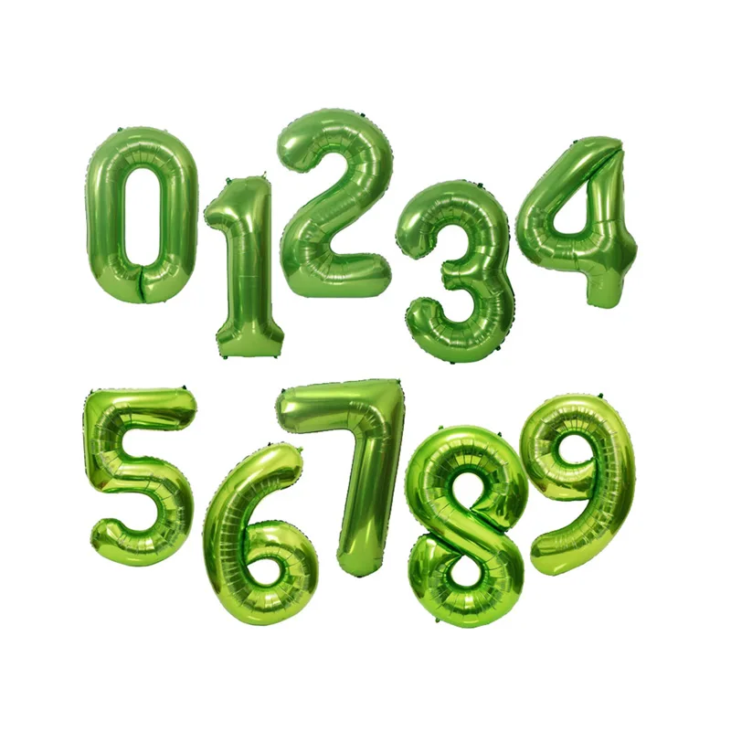 Новое поступление 2021 г., воздушные шары Globos из фольги, зеленый Гелиевый шар 40 дюймов с цифрами для фотосессии на годовщину