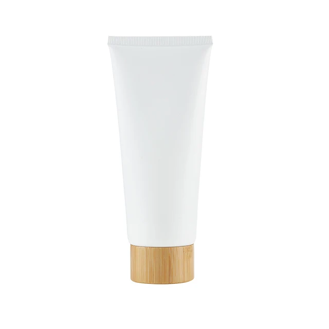 fast delivery Hot selling  Aluminum/Plastic empty cream tube cosmetic packaging with bamboo cap