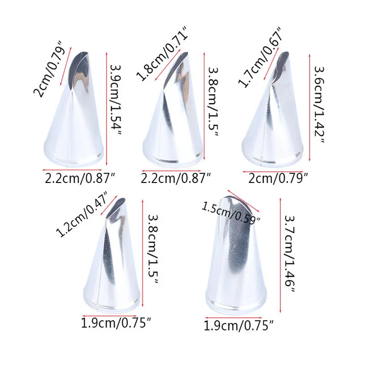 5pcs/set Cake Decorating Rose Petal Tips Set Cream Icing Piping Fondant Rose Nozzle Pastry Tools Fondant Decorating Tools