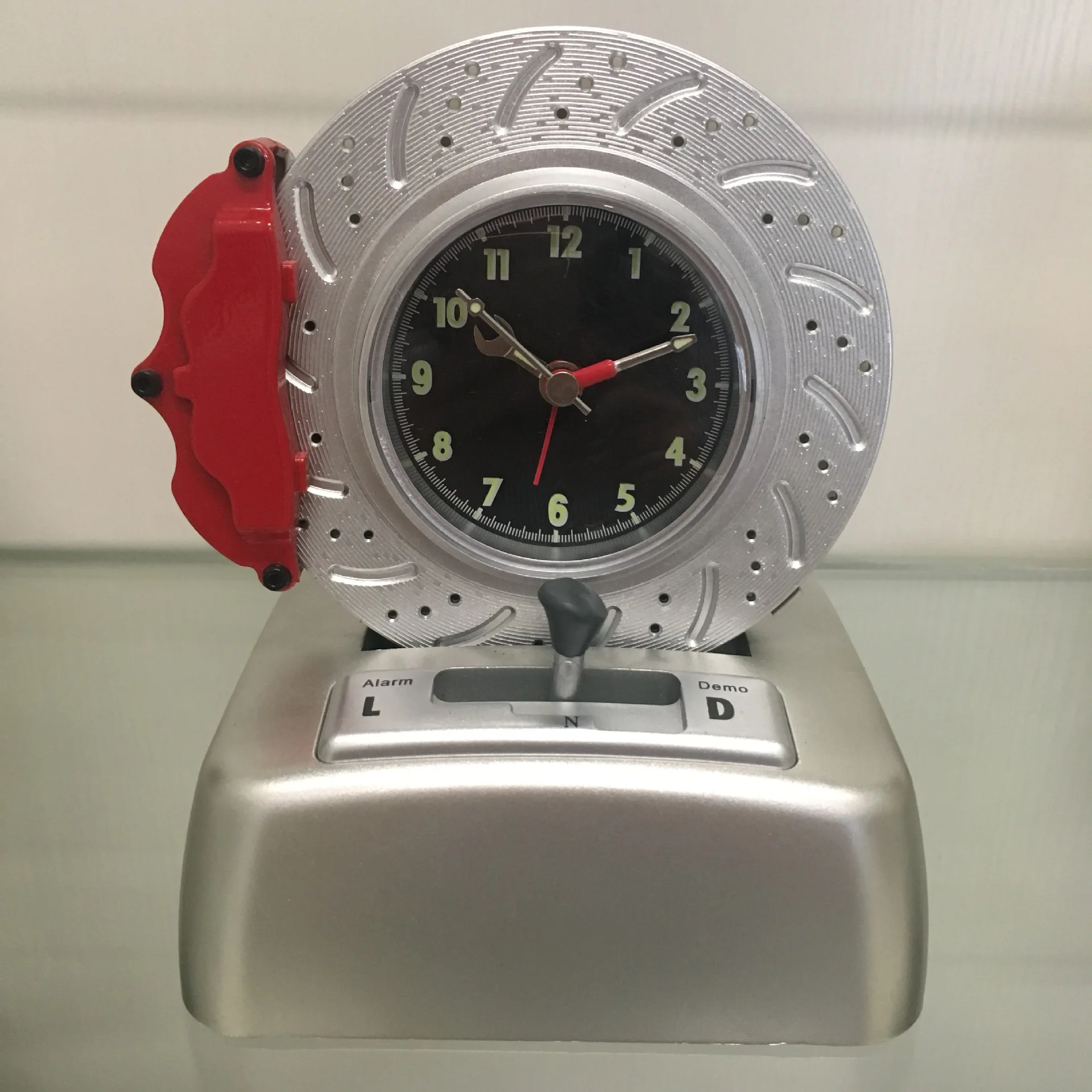 Wholesale art gift Brake Discs rotating alarm clock stock bedside wake up light home alarm clock