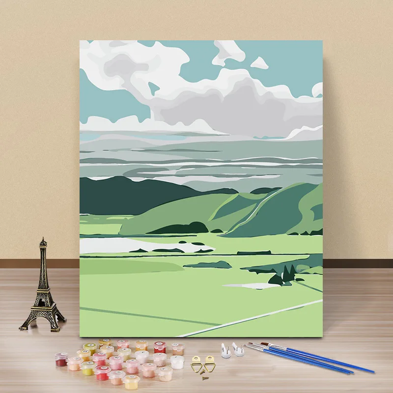 Amazon Hotsale Digital Paintings Cheap DIY Handmade Acrylic painting Tabletop Decorations Canvas Paintings by Number