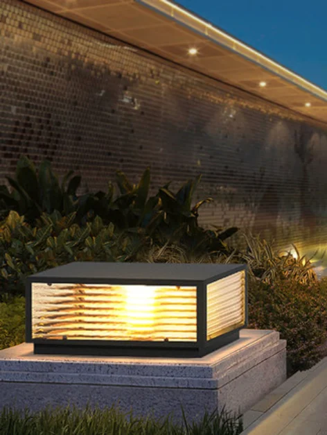 Z-22525 TYN stainless steel waterproof IP54 horizontal and vertical glass LED courtyard door square solar wall column light