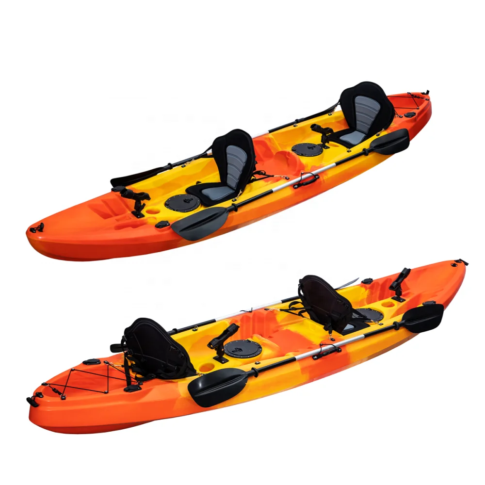 New Designed 3 Person Fishing Kayak Sit on Top Rowing Canoe Plastic Boat for Family Entertainment in Stock