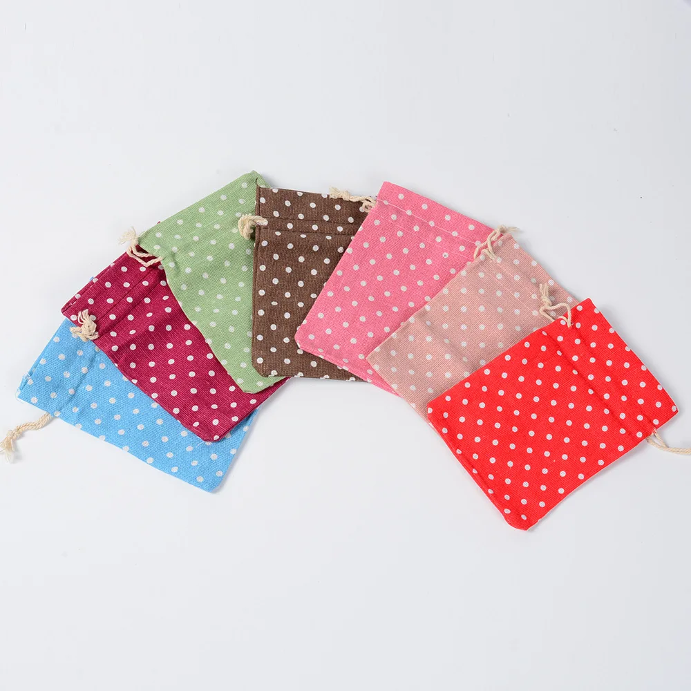 12 oz cotton linen beach cosmetic makeup drawstring shoe bag plain canvas candy pouch