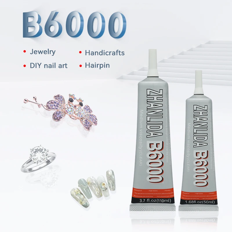 Zhanlida B6000 Clear Glue 15ML Jewelry Rhinestone Glue Sticky Ceramic Gemstone Stone Metal Glass Glue B6000