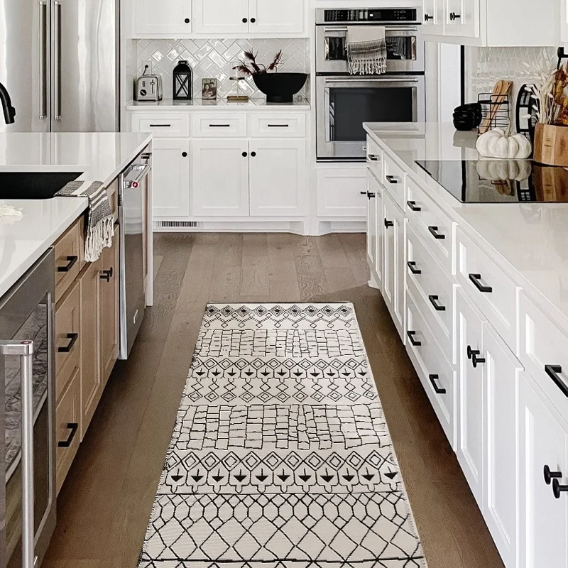 60x130cm Rugs Collection Moroccan Carpet Woven Rug Reversible Washable Rug for Kitchen Bedroom Living Room