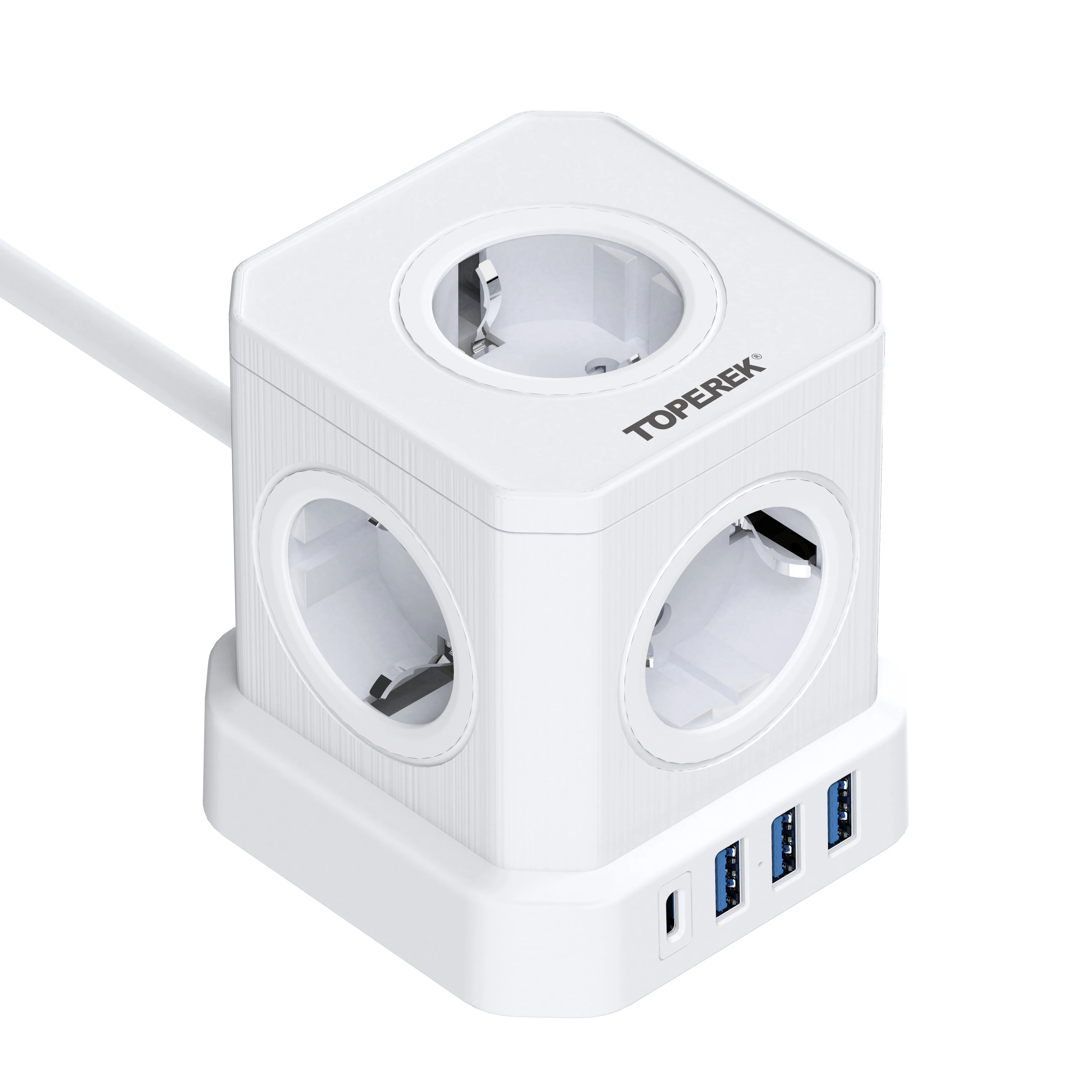 High Quality Desktop Power Smart Office Cube Tower Socket EU Power Outlet with PD fast charging