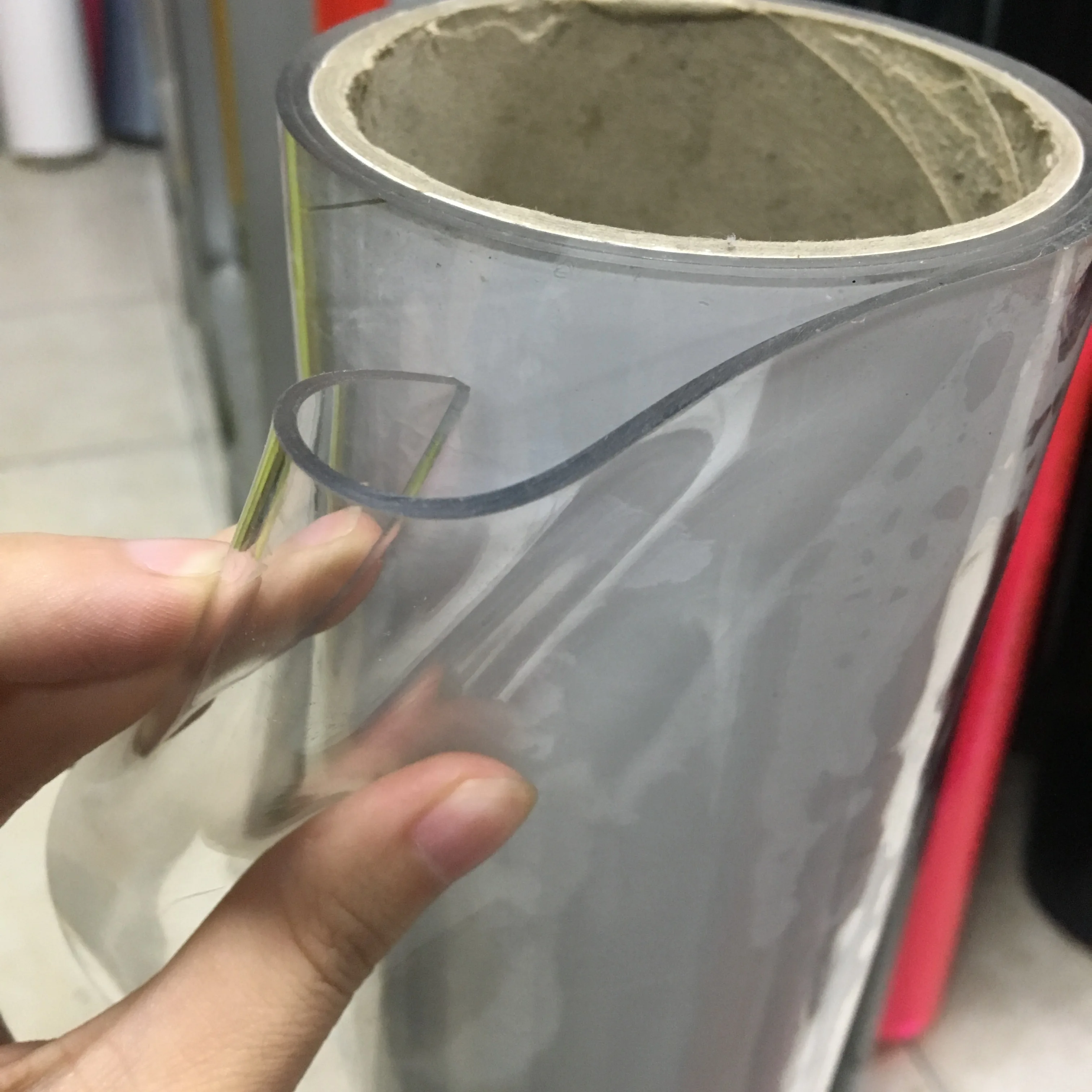 Custom printing Thickness 1.2mm Smooth, transparent and shiny PVC Super Transparent Film For Raincoat