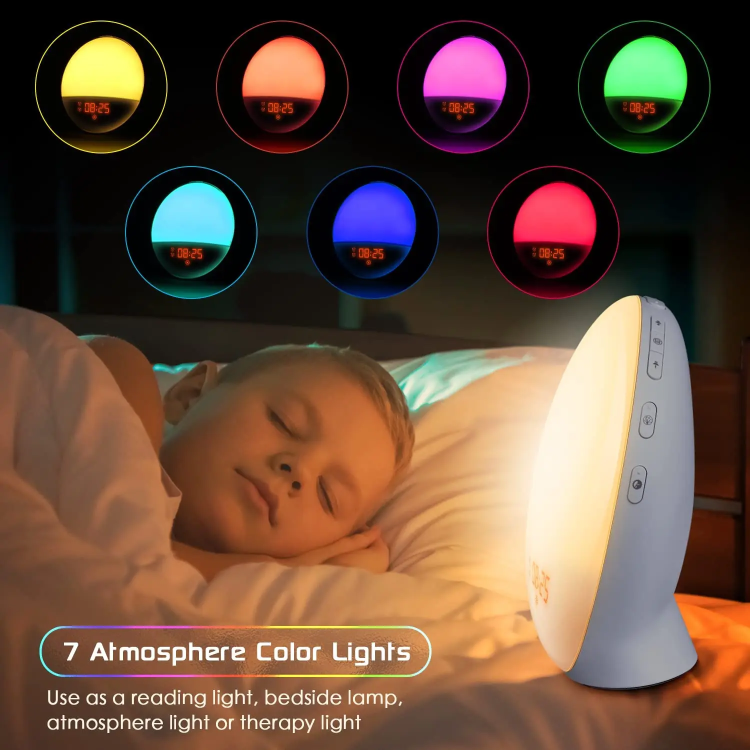 Wake Up Light Digital App Radio Led Alarm Clock Sunrise And Sunset