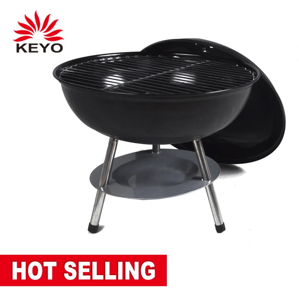 Camping Mini Round Charcoal Barbecue Bbq Grill Portable Charcoal Barbeque Kettle Tabletop Grills
