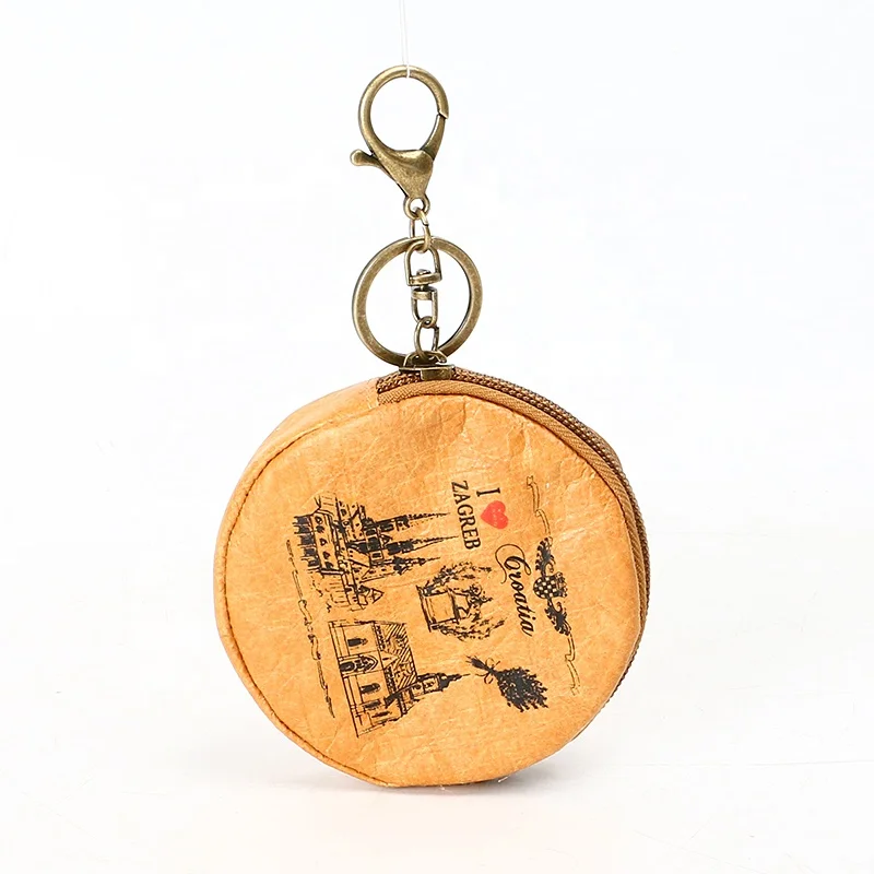 Factory custom mini  coin  purse portable   key  storage bag Tyvek  paper  waterproof  cute   wallet