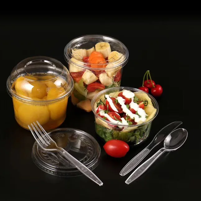 
Eco-friendly 8oz/12oz/16oz/24oz/32oz biodegradable PLA food container for salad fruit | clear plastic | green 