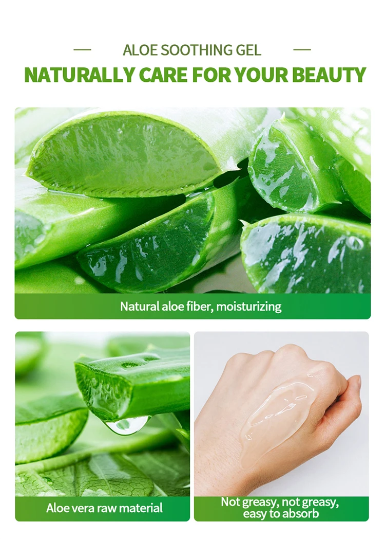 2024 Customized 100% Pure Organic Aloe Vera Gel Non-Sticky Natural Skin Care for Face Private Label