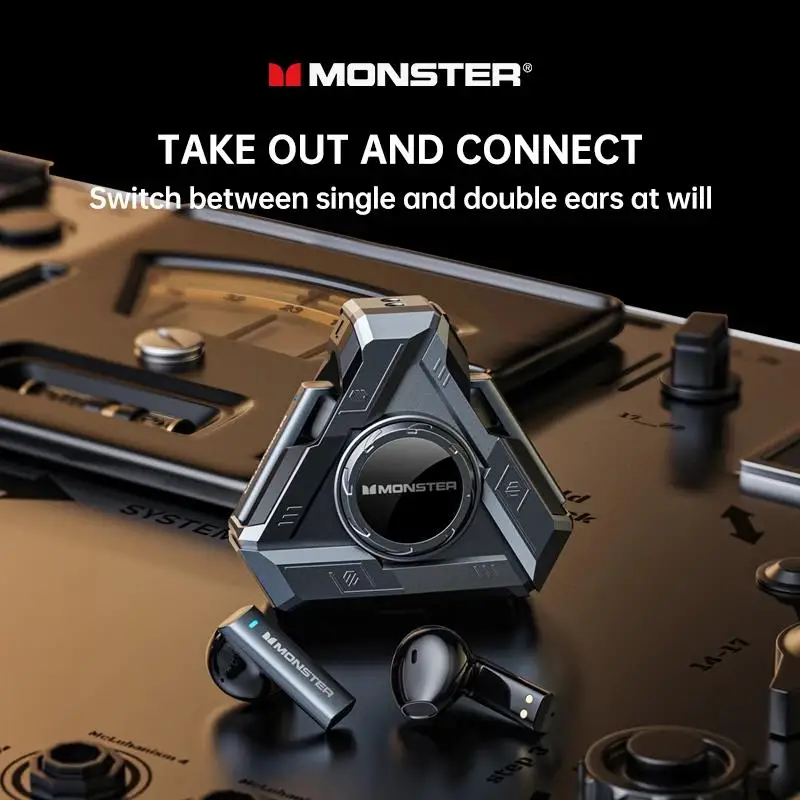 XKT22 Wireless Bluetooth 5.4 Headphones Gaming Earbuds Cool Triangle Design Gamer Headset TWS Noise Reduction Earphones