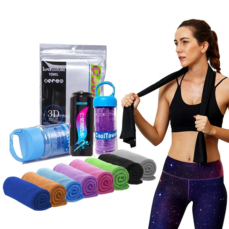 Top Quality Bamboo Charcoal Fiber Polyester Cool Sports Instant Cooling Towel