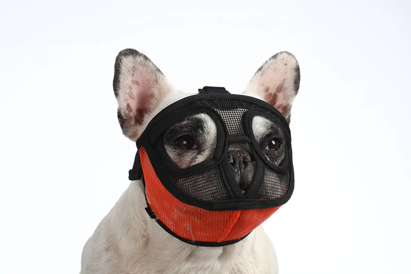French BullDog Muzzle Breathable Mesh Dog Muzzle For Dogs