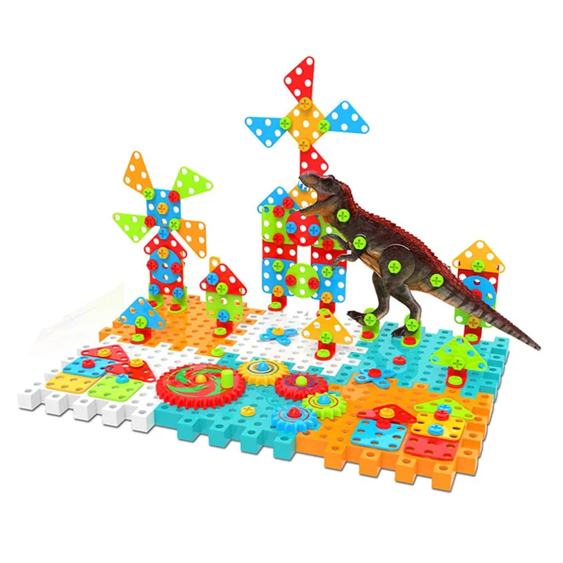 Stem Educational Kids Screw 3D Puzzle Interlocking Gear Building Blocks Toys