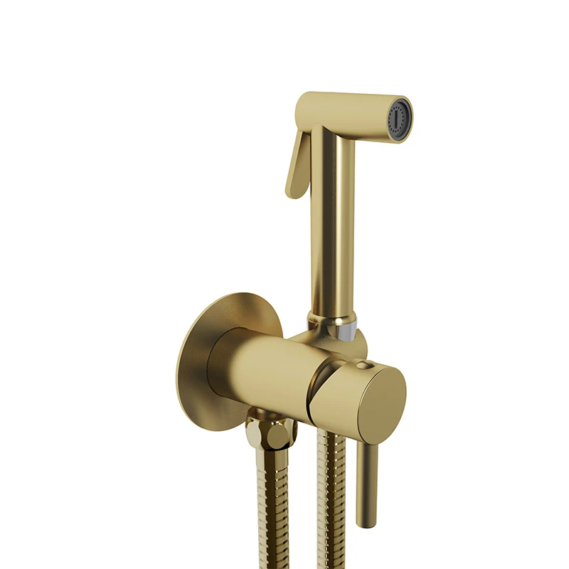 Hot Selling Bathroom Self Cleaning Polished Chrome Shattaf Set Easy Control Toilet Bidet Set Handheld Bidet Sprayer Set