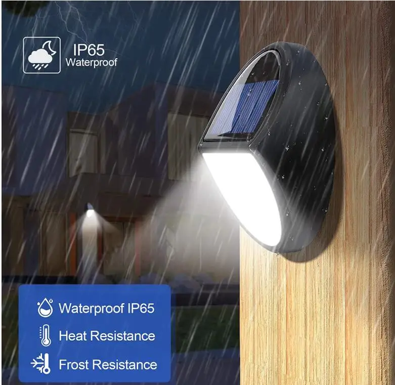 New design IP65 Waterproof Outdoor Plastic 10 Leds Wall Mounted Solar Fence Light For Landscape  Driveway Backyard