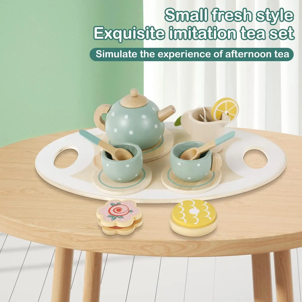 Wood Tea Establish, Kid Duty Play Educational Toys long lasting and also wear-resistant Wood Interactive Simulation Teacup