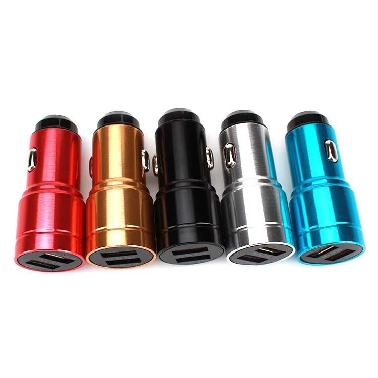 
Smart IC fast charging 2.4A 12v-24v USB Car Charger aluminum alloy casing for mobile phone ios android type-c and tablet 