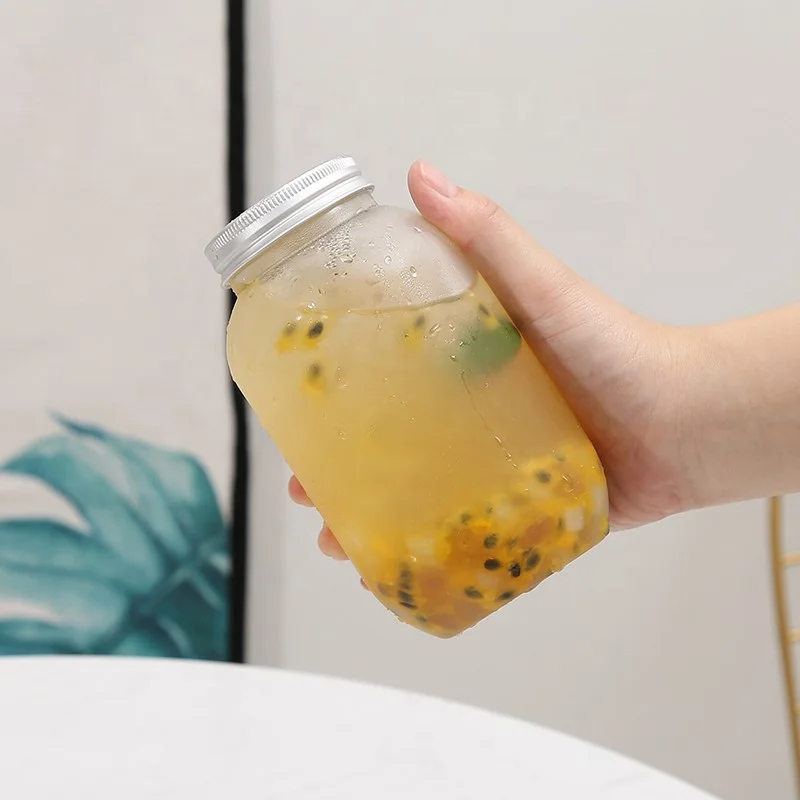 New product 300ml plastic water drink bottle beverage jars and bottle with lid