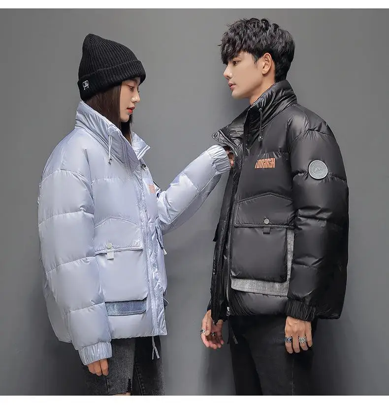 Winter Down jacket men and women fashion Down Coat with Adjustable Hood Warm Winter Jacket snow mountain gradient color