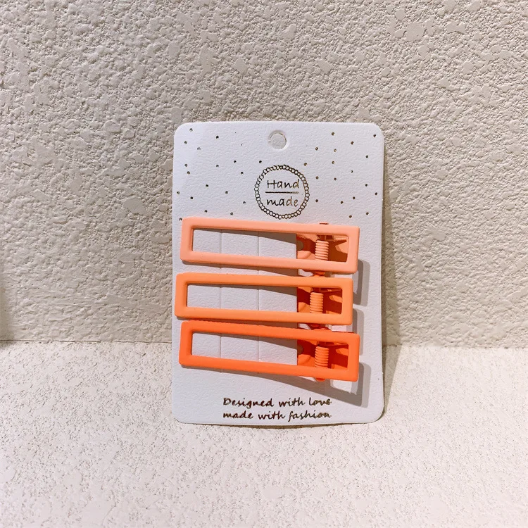 Snap Hair Clips Set for Hair Clip Pins BB Geometric Hairpins Candy Color for kids women Metal Barrettes