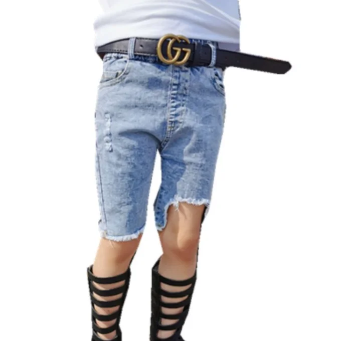 
SE3323 Kids Girls Boys Hole Jeans Ripped Big Hole Children Pants Fashion Broken Kids Jeans For Girls 