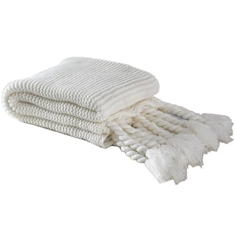 Синее роскошное плюшевое одеяло PHOENIX объемное вязаное акриловое плотное покрывало на заказ плотный диван оптовая продажа супер уютный