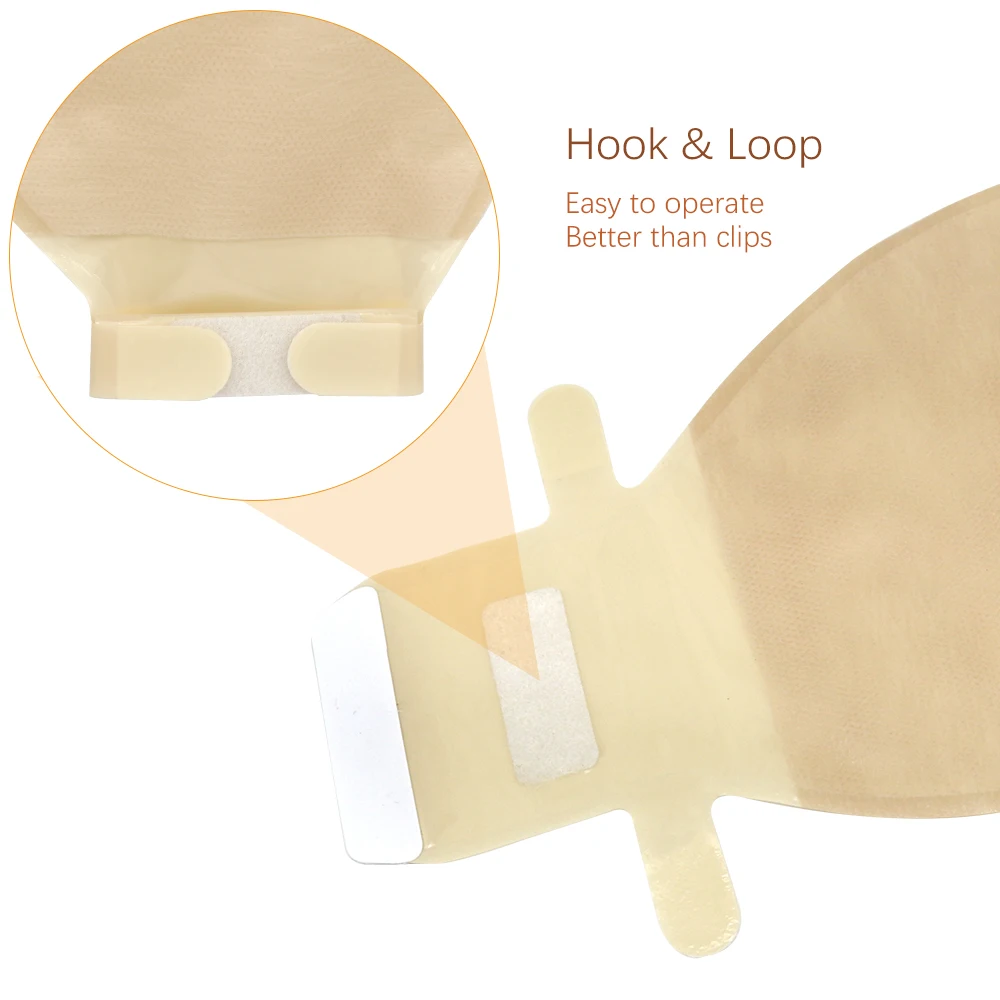 Manufacturer Direct Supply of Medical Supplies One - Piece Type Double Layer Yellow Non-woven Shaped Colostomy Bag