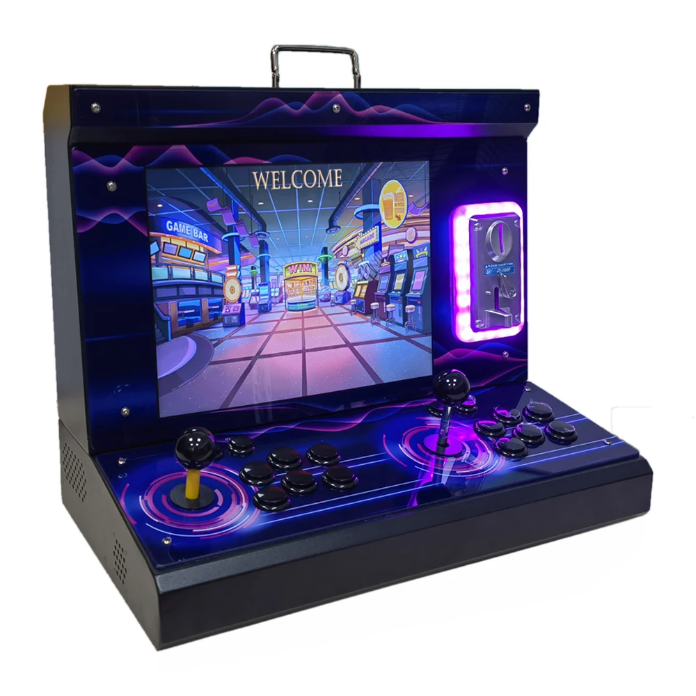 2022 New Pandora 3D mini arcade machine 11,000 games box supports 1- 4 players 15 inch 720P HD Video Coin operated game console